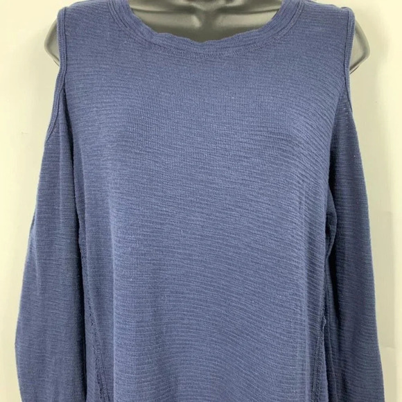 Anthropologie Sol Angeles‎ Women's Cold Shoulder Navy Long Sleeve Dress Size M - Picture 5 of 11